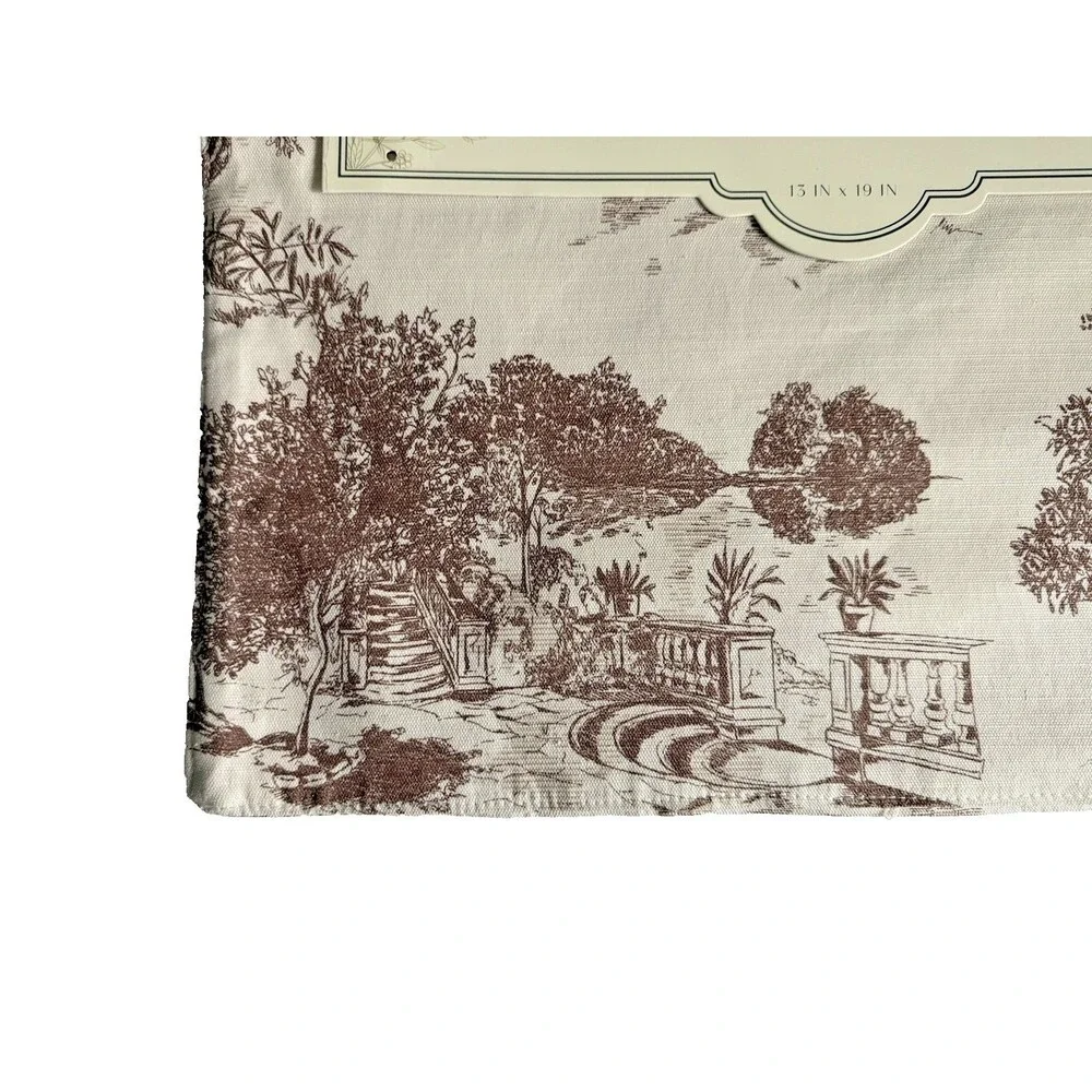 Everloom Placemats Toile Equestrian Horse Scenes Cotton 13x19